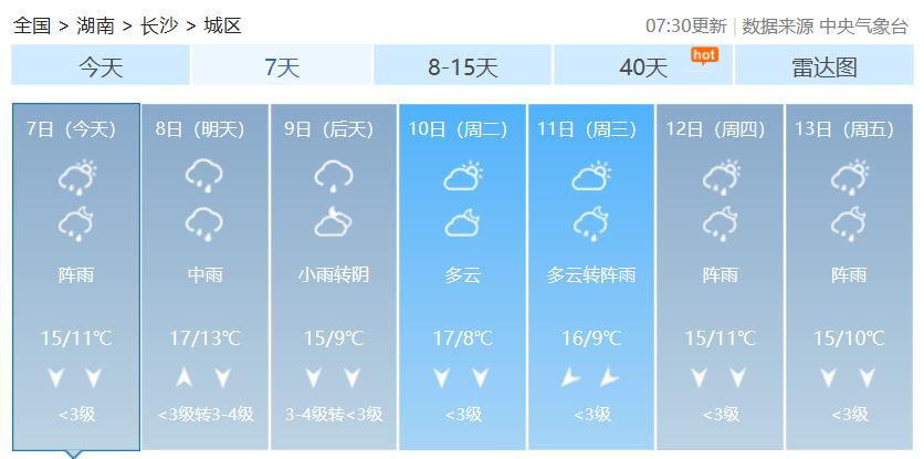 湘潭天气预报15天查询最新消息