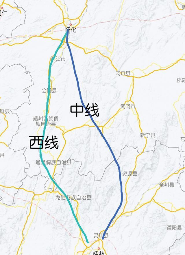 怀桂高铁最新线路图