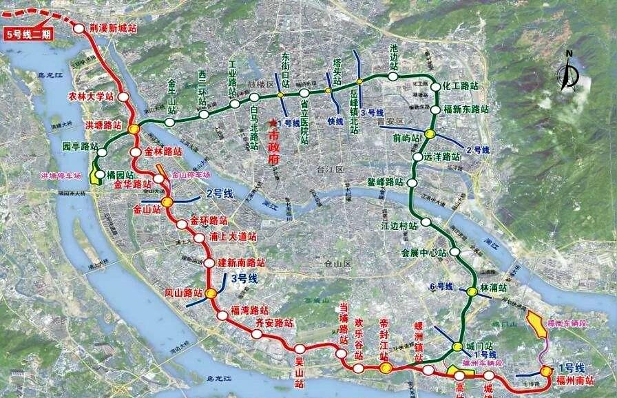 杭州地铁5号线最新线路图